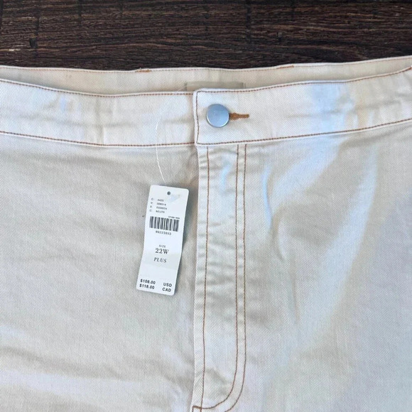 Pilcro Plus Denim Mini Skirt Beige Size 22W NWT - Picture 8 of 15